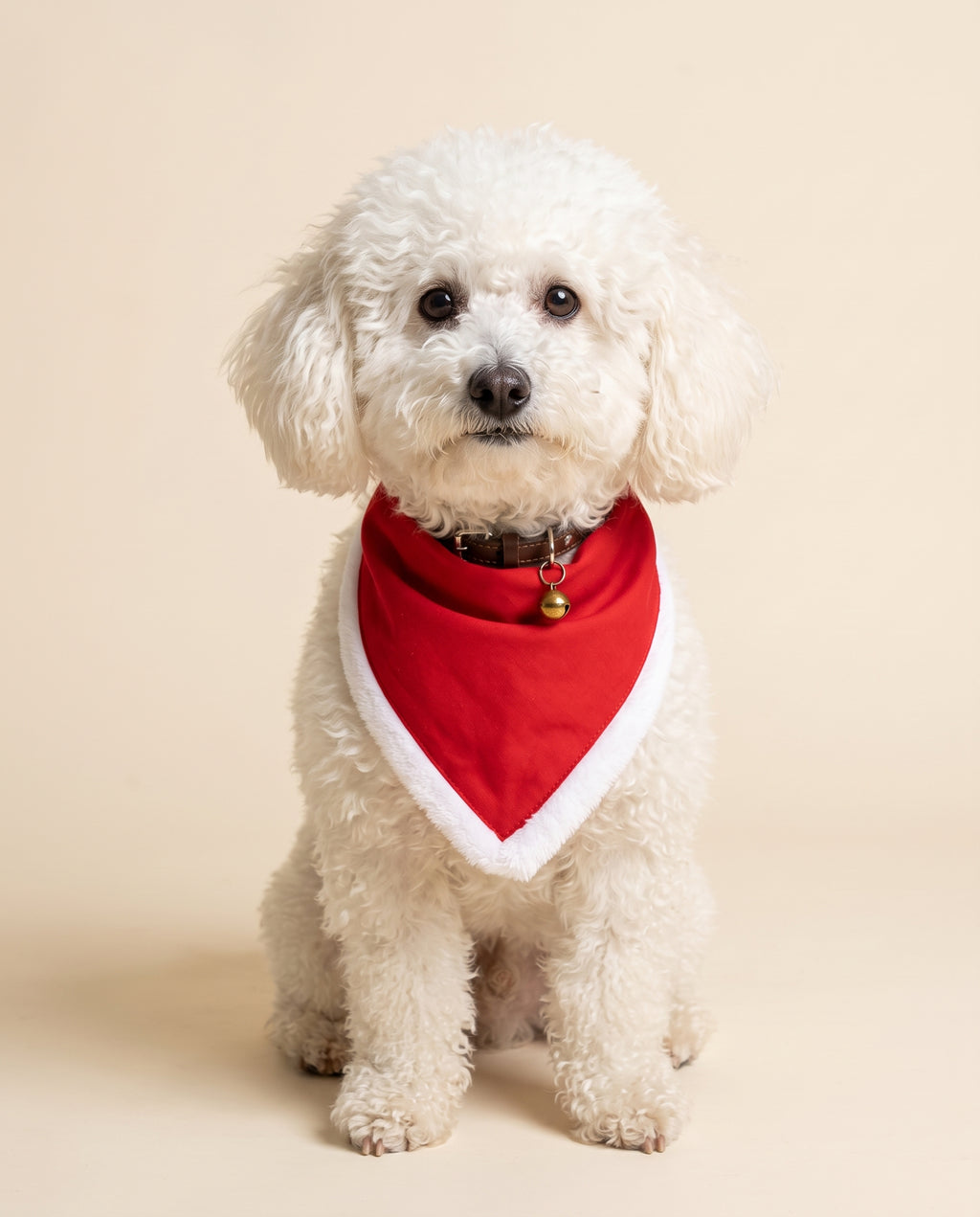 Ben con la bandana di Natale rossa da personalizzare con nome o iniziali