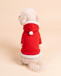 Felpa Babbo Natale per cane da personalizzare con il nome, vista da dietro