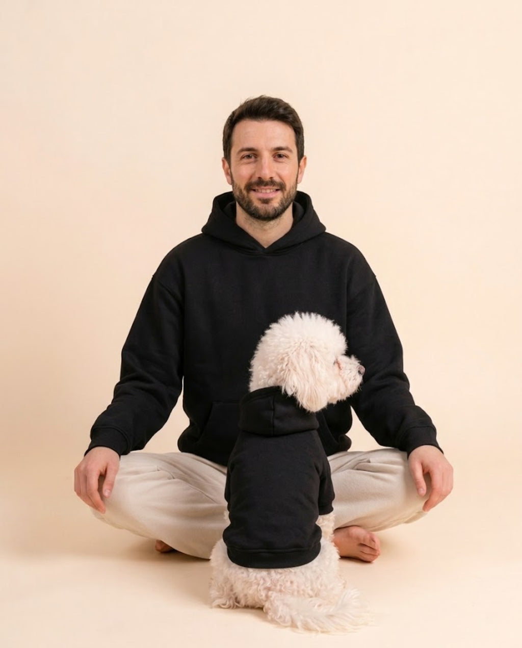 Papà e il suo cane con felpe abbinate Dog dad e Dad's dog, colore nero