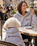 Set felpe abbinate Dog required, people optional grigio: lei e il suo cane