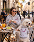 Set felpe abbinate Brunch only with my love grigio: lei e il suo cane a brunch